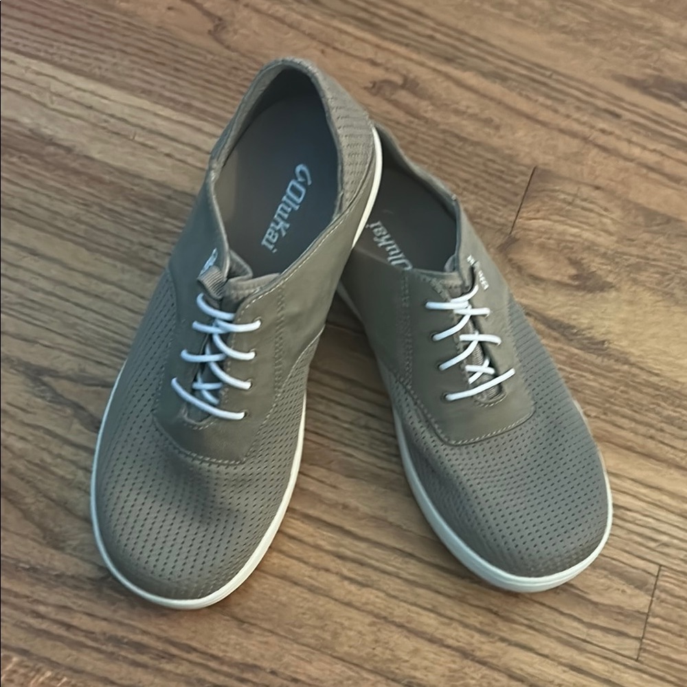 OluKai Men's Boat Shoes in Gray with White Laces